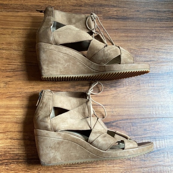 Eileen Fisher lace up wedge sandals size 9 - Picture 9 of 10